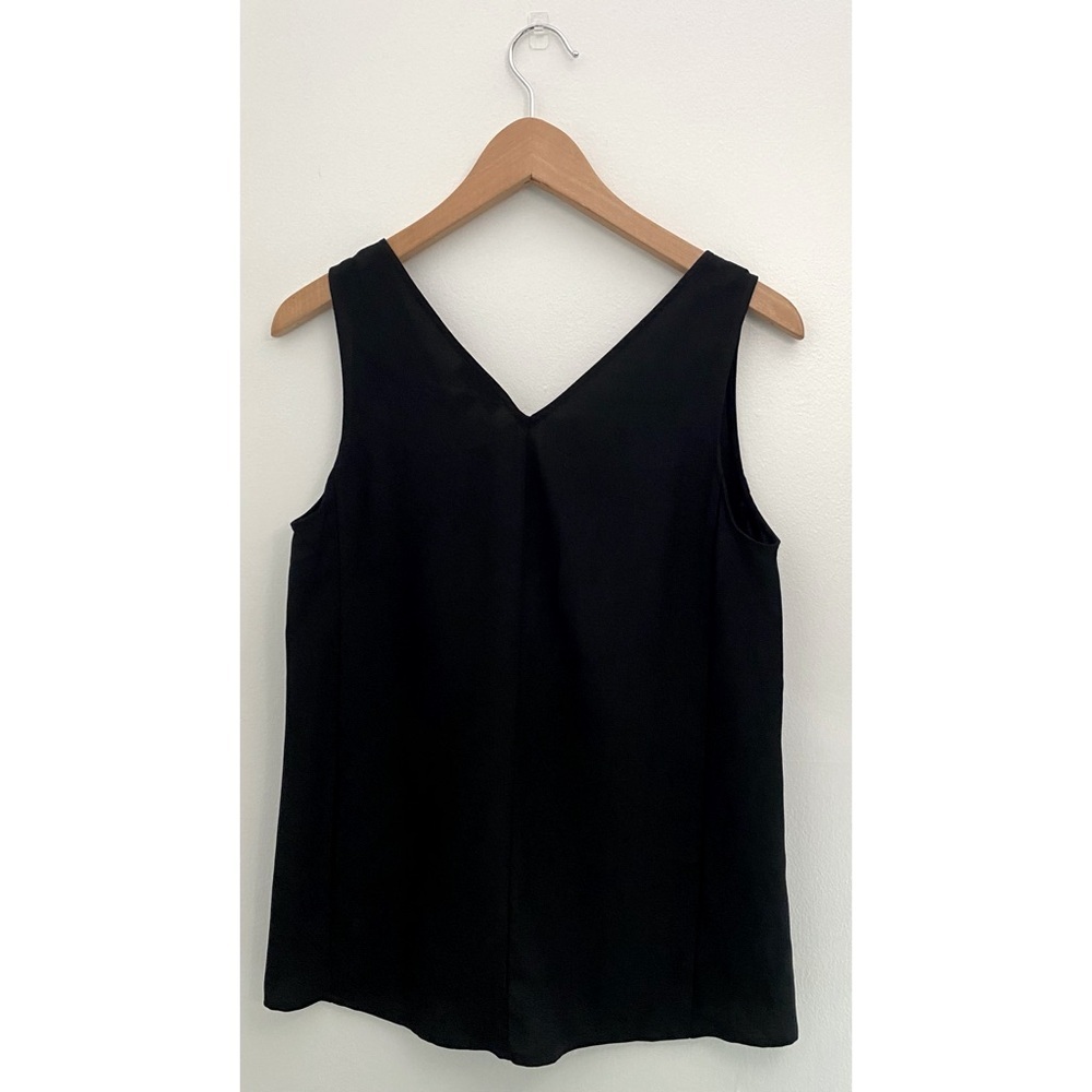 NWT Nordstrom Black V-Neck Tank Top Women's XS Business Casual - Picture 2 of 5